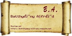 Batthyány Alfréd névjegykártya
